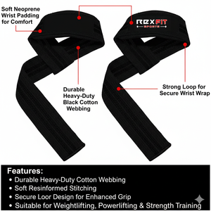 Sangles abdominales Rexfit Sport pour barre de traction, supports de bras en nylon durables pour les exercices abdominaux, les relevés de jambes et l'entraînement de force - Product Image 5