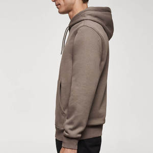 Sweat à capuche épais pour homme, couleur taupe, avec poche kangourou et cordons de serrage, style streetwear décontracté, OEM ODM - Product Image 2