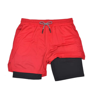 Men's Gym Shorts Quick Dry Double Layer High Stretch <b>Elastic</b> Waist Lightweight Basketball Running Training Solid Shorts - Product Image 5