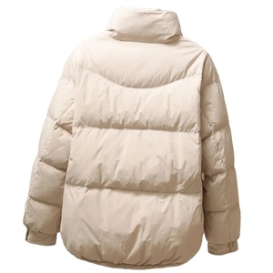 Col montant lâche blanc duvet de canard chaud veste femmes 2024 nouveau hiver boutons couleur unie chaud décontracté mode bouffant pain manteau - Product Image 2