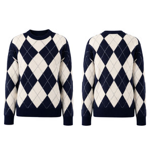 Pull d'hiver élégant pour femme en maille douce de coton mélangé, décontracté, avec logo personnalisable sur le devant, respirant, haute qualité, vente en gros - Product Image 1