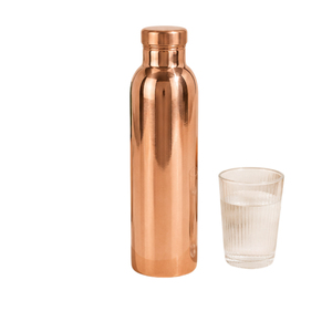 Bouteille d'eau artisanale en cuivre pur, finition martelée, récipient ayurvédique en cuivre, anti-fuite, écologique, vaisselle en cuivre pour la consommation - Product Image 3