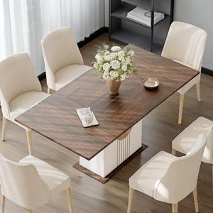 Set Tavolo da Pranzo Rettangolare Moderno per 6 Persone, Arredamento Cucina in Legno con Base Robusta, Design Moderno ed Elegante - Product Image 3