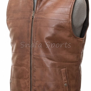 เสื้อกั๊กหนังแท้สำหรับผู้ชายรุ่นปี 2026 แฟชั่นลำลองสไตล์นักขี่มอเตอร์ไซค์ คุณภาพสูง เหมาะสำหรับการล่าสัตว์ - Product Image 3