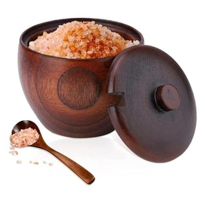 Pot à sucre en bois artisanal et écologique avec couvercle, design moderne pour le stockage de fruits secs, d'épices et de condiments dans la cuisine et la salle à manger - Product Image 6