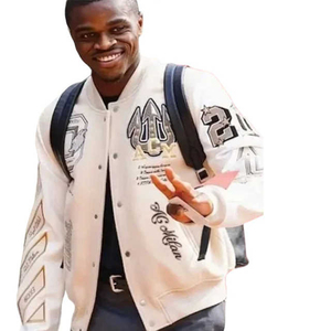 Wholesale Custom Black Wool Red Leather Sleeve Varsity <b>Jacket</b> Baseball Letterman Sportswear <b>Mens</b> Team <b>Jacket</b> - Product Image 3