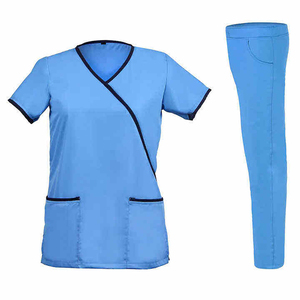 Medical Nurse Scrubs Uniform Unisex Scrub Shirt Pants Sets with Pockets and V-neck Scrub Suit for Hospital ODM Woven - Product Image 2
