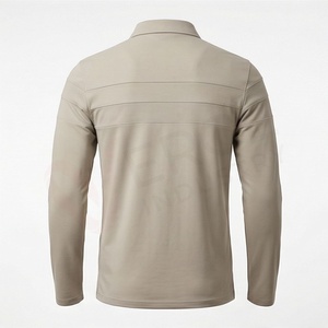 <b>Men</b> <b>Long</b> <b>Sleeve</b> <b>Polo</b> <b>Shirt</b> Solid Color Knitted Casual Regular Fit Beige Collar Design Premium Quality - Product Image 2
