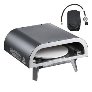 Forno per Pizza Portatile da Esterno Elettrico e a Gas Propano con 12 Funzioni, Rotazione e Pietra Refrattaria Rinforzata, Ideale per Uso Esterno - Product Image 1