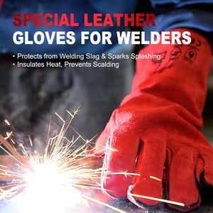 Gants de travail de soudage en cuir de vachette de qualité supérieure, résistants à la chaleur, pour la protection des mains des soudeurs - Product Image 2