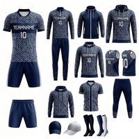 Kit d'entraînement de football en polyester imprimé sur mesure, dernier style, kits d'équipe de football de qualité supérieure, uniforme de football personnalisé