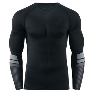 Men's <b>Black</b> <b>Long</b> <b>Sleeve</b> Rash Guard Full <b>Sleeve</b> Quick Dry Compression Shirt For Adults Sports Wear - Product Image 2