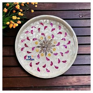 ถาดมุกแท้จากผู้ผลิต OEM สำหรับเสิร์ฟอาหารสุดหรู ถาดอาหารสำหรับเดือนรอมฎอน - Product Image 1