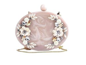Bolso de Mano de Resina de Lujo para Mujer, para Bodas, Fiestas, Eventos Nocturnos, Color y Tamaño Personalizables, Diseño Floral de Mármol - Product Image 4