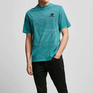 Camisetas de hombre con diseño moderno, 100% algodón, lavado ácido, color sólido, talla adulta, corte holgado, estampadas, para hombre. - Product Image 5