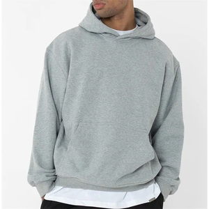 Sudadera con capucha oversize de felpa francesa con hombros caídos y ajuste holgado para hombre, proveedor de ropa urbana, sudaderas lisas. - Product Image 1
