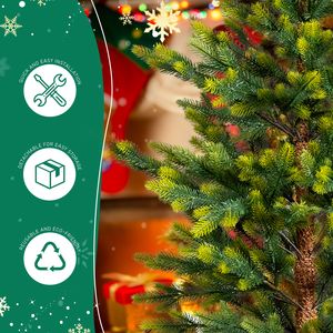 Albero di Natale Artificiale Bicolore Personalizzabile, Confezione da 2, 120 cm, con Supporto e 119 Rami per Feste Natalizie - Product Image 3