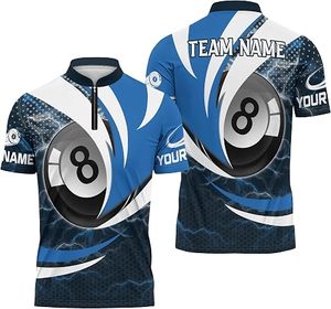 Maillot de billard personnalisé à demi-zip 8 Ball - Product Image 2