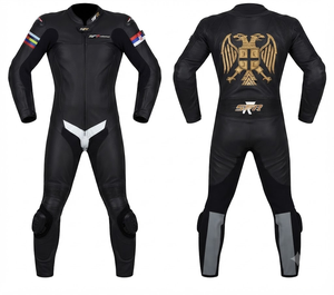 Traje de Carreras Personalizado para Hombre en Cuero Vacuno/Canguro, Mono de Una Pieza con Armadura de Nivel 2 CE, Hecho a Medida, Protección OEM - Product Image 1