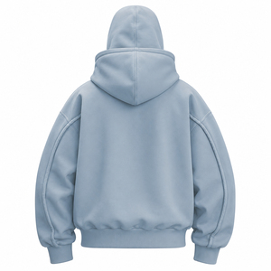 Sweat à capuche zippé intégral surdimensionné personnalisé pour homme, style streetwear futuriste, épais, avec masque intégré, veste urbaine zippée - Product Image 2