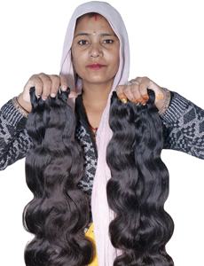 100% cabello virgen Huan cutícula sin procesar alineada crudo un donante Bodywave bundles extensiones de cabello humano de templo indio Natural - Product Image 2