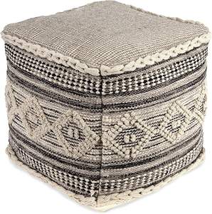 Pouf carré bohème imprimé, grand et petit, pour salon, pouf de sol, ottoman - Product Image 5