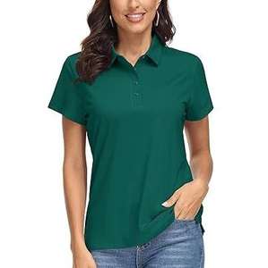 Polo de Alta Calidad Personalizado para Mujer, Corte Ajustado, 100% Algodón, Cuello en V, Buen Precio, con Decoración de Logotipo Impreso en Capas - Product Image 1