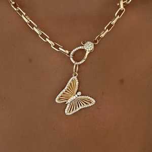จี้รูปผีเสื้อเพชรทรงกลม 14k 18k ทองคำแท้ ทรงกลม หรูหรา สง่างาม เรียบง่าย เหมาะสำหรับใส่ทุกวัน เครื่องประดับชั้นดี - Product Image 2