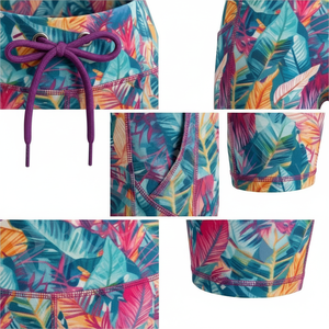 Stretch Comfortable Elastic Women High Waisted Custom Printed Gym Shorts OEM ODM <b>Pattern</b> Workout Yoga Running Fitness Shorts - Product Image 4