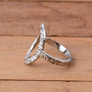 Handmade 925 Sterling Silver Oval Floral Scroll <b>Ring</b> Setting - <b>Adjustable</b> Arthritis Splint for Joint Support - Product Image 3