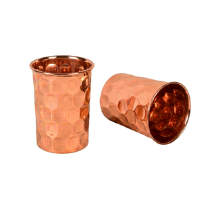 Gobelet à jus vintage en cuivre, tasse à boire texturée artisanale, finition patinée, verre métallique, pour cuisine et salle à manger, ensemble cadeau en gros - Product Image 6