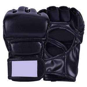 Gants de boxe en cuir PU respirants et légers à demi-doigts avec sangles de poignet pour l'entraînement MMA - Product Image 6