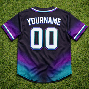 ผู้ผลิตเสื้อเบสบอลแบบ OEM ตามสั่ง ผ้าโพลีเอสเตอร์ 100% แห้งเร็ว ระบายอากาศได้ดี พิมพ์ลายชื่อและหมายเลขผู้เล่นแบบซับลิเมชั่น - Product Image 2