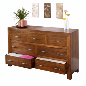 Aparador europeo de madera con 7 cajones, mueble de almacenamiento para sala de estar, diseño clásico francés - Product Image 3