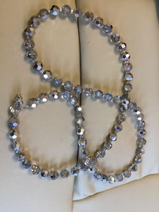 Collar Largo con Cuentas de Cristal Gris, Cuentas de Vidrio Facetadas, Joyería de Moda Hecha a Mano, Collar Elegante para Mujer, Regalo - Product Image 4