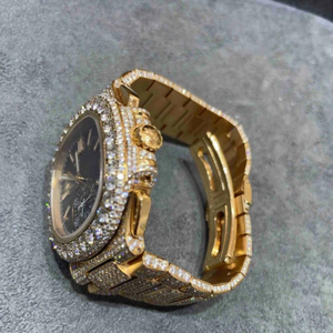 Reloj de Diamantes Cultivados en Laboratorio Personalizado de Alta Calidad Estilo Hip Hop para Hombre, Reloj de Diamantes VVS para Regalo - Product Image 3