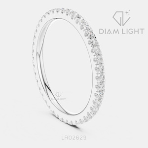 Bague de mariage en or blanc 14 carats avec diamant de laboratoire certifié IGI, taille ronde 0,504 carats, bijoux fins - Product Image 2