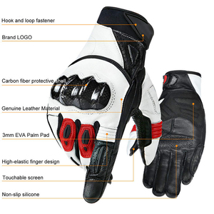 Guantes de Motociclismo de Fibra de Carbono, Guantes de Protección de Cuero para Motociclismo, Estilo Moto GP - Product Image 5