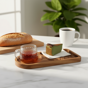 ถาดเสิร์ฟวัสดุอื่นๆ ดีไซน์เรียบหรู พร้อมหูจับ ทนทาน เหมาะสำหรับน้ำชายามบ่าย - Product Image 3