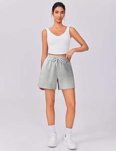 Shorts décontractés en coton molletonné pour femmes, taille mi-haute, pour le sport, vente chaude, shorts de course et de gym pour femmes - Product Image 2