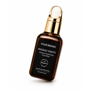 Private Label Madhu Yashti Face Oil Serum 30ml Natural Herbal Facial Oil Hydrating Skin Care Glass <b>Dropper</b> <b>Bottle</b> - Product Image 2