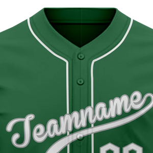 Camiseta de Béisbol Verde de Manga Corta con Botones, Uniforme de Equipo Personalizado, Transpirable, Antibacteriana, Cuello en V, de Poliéster - Product Image 4