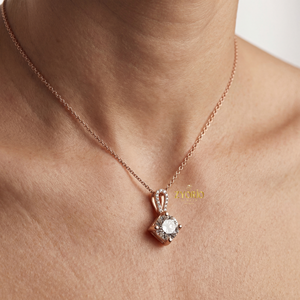 Collar con Colgante de Diamantes y Eslabones Chapados en Oro, Estilo Minimalista y Lujoso, Plata de Ley 925, Regalo para Mujer, Compromiso, Boda, Aniversario - Product Image 3