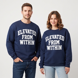Sweat-shirts d'hiver unisexes en polaire polyester/coton brodés style hip-hop asymétrique Regal Three LLC 280/400 g/m² à col rond - Product Image 4