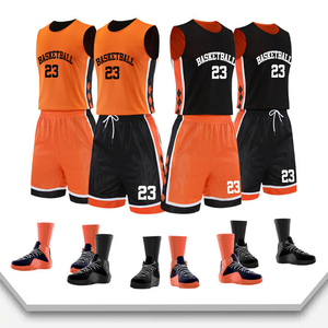 Ensemble short et maillot de basket-ball en gros, nouveau design personnalisé, impression de logo, nom de l'équipe, uniforme de basket-ball réversible personnalisé - Product Image 1