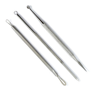 Extractores de Comedones Profesionales, 3 Piezas, Removedor de Puntos Negros, Acné, Espinillas, Imperfecciones, Cuidado Facial, Extracción de Puntos, Acero Inoxidable - Product Image 2