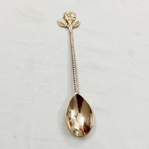Stainless Steel <b>Gold</b> <b>Mirror</b> Polished <b>Rose</b> Flower Embossed Handle Soup Spoon For Restaurant Family Wholesale Restaurant Luxury - Product Image 3