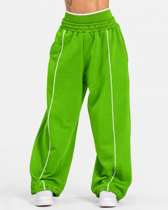 <b>Women</b> Contrastline Zipper Tracksuit Casual Two Piece Set Relaxed Fit <b>Jacket</b> And Wide Leg Pants Matching Outfit Wholesale Apparel - Product Image 5