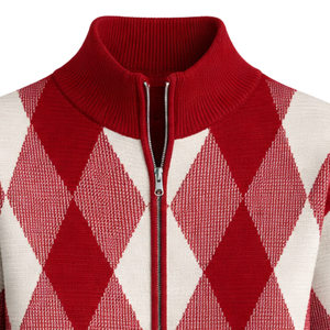 Chaqueta de punto jacquard para mujer, con cremallera frontal, patrón geométrico, manga larga, cómoda, informal, para otoño e invierno, uso diario - Product Image 6