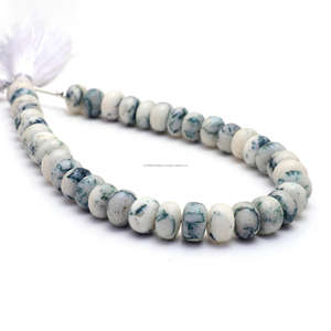 ลูกปัดพลอยสีเขียวมอสอาเกตสีเขียวธรรมชาติแบบพรีเมี่ยมรูปทรงเรียบขนาด8นิ้วทำเป็นสายสร้อยข้อมือเครื่องประดับที่สร้างสรรค์สร้อยคอของบุคคลที่สาม - Product Image 2